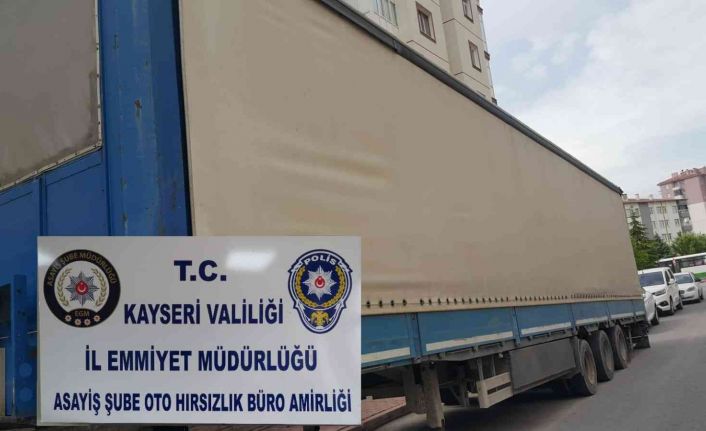 İstanbul’da çalınan 500 bin TL’lik römork Kayseri’de bulundu