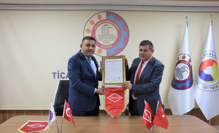 Türkiye’de ilk kez “TSE Hizmet Yeterlilik Belgesi” alan oda Malatya TSO oldu