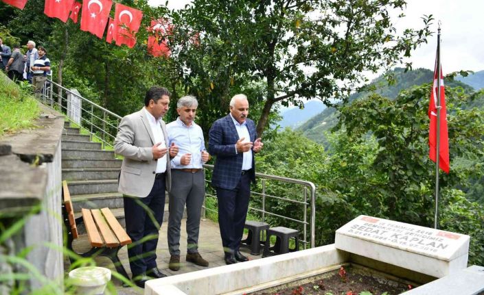 15 Temmuz şehidinin kabrine giden yol betonlandı