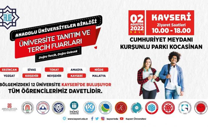 AÜB Tanıtım ve Tercih Fuarı Kayseri’de yapılacak