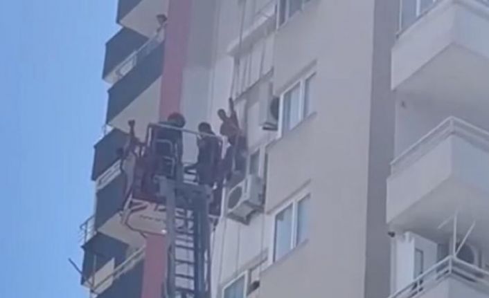 Boya yapan işçiyi emniyet kemeri kurtardı