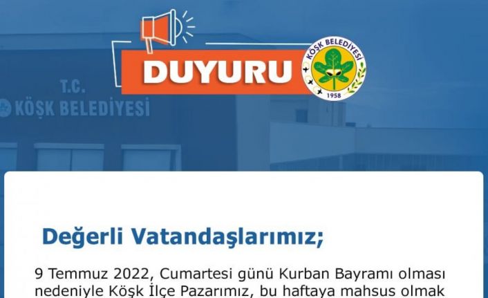 Köşk’te, semt pazarının günü değişti