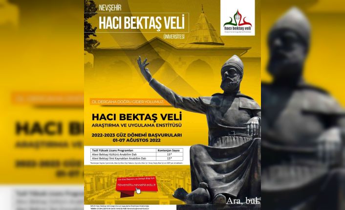 NEVÜ Hacı Bektaş Veli Araştırma ve Uygulama Enstitüsü Yüksek Lisans Öğrencisi Alacak