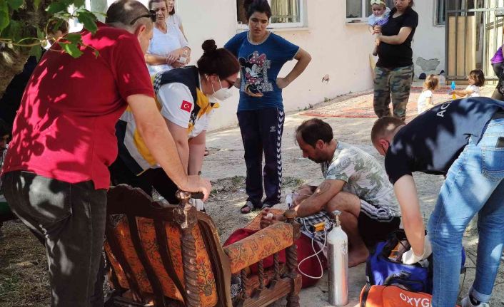 Tekirdağ’da çıkan ev yangınında bir kişi dumandan etkilendi