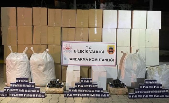Bilecik’te 94 kilo kaçak tütün ile 1 milyon 840 adet boş makaron ele geçirildi