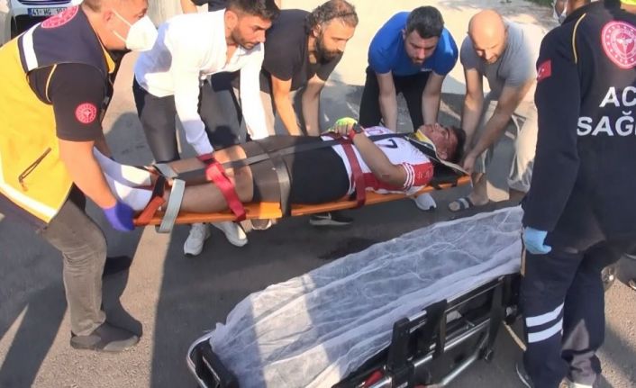 Bisikletiyle gezerken hastanelik oldu