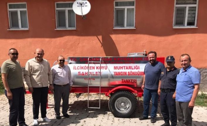 Çavdarhisar İlcikören köyüne Devlet-vatandaş işbirliğiyle köye yangın söndürme tankeri