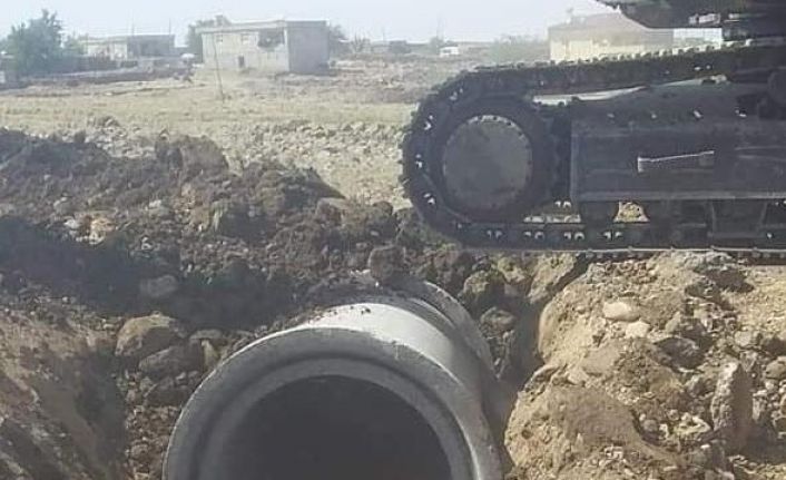 Karacadağ bölgesi sel baskınlarına karşı beton borularla korunuyor