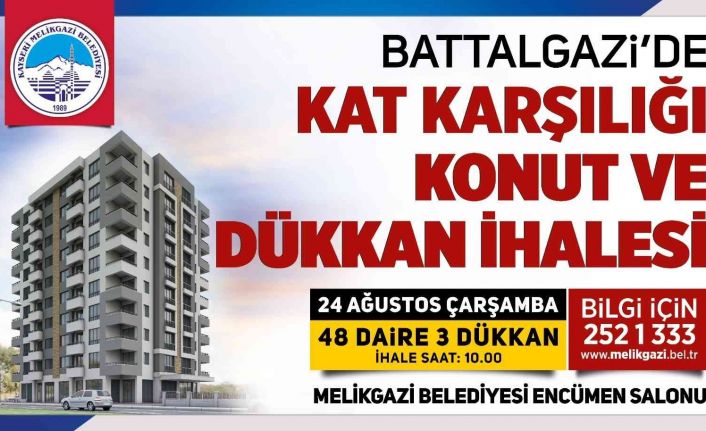 Melikgazi’den Bbattalgazi’de kat karşılığı konut ve dükkan ihalesi