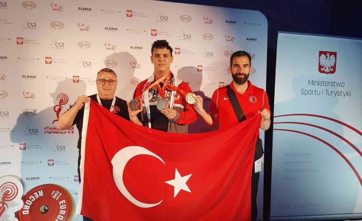 Pamukkaleli halterci Avrupa üçüncüsü oldu