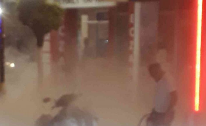 Seyir halindeki motosiklet yandı