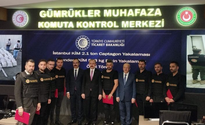 Cumhuriyet tarihinin en büyük captagon yakalamasını yapan ekibe ödül