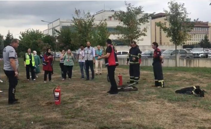 Hastanede yapılan tatbikat gerçeğini aratmadı