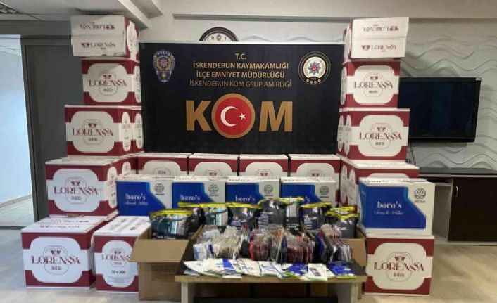 İskenderun’da 440 bin adet makaron ele geçirildi