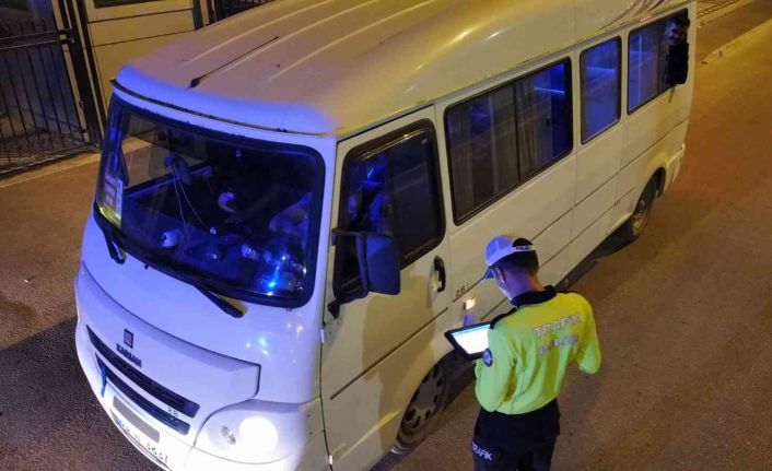 Sürücülere dron destekli gece denetimi