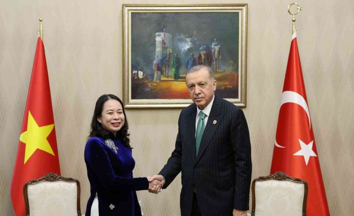 Cumhurbaşkanı Erdoğan, Vietnam Cumhurbaşkanı Yardımcısı Vo Thi Anh Xuan ile görüştü