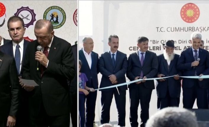 Cumhurbaşkanı Erdoğan’ın telekonferansla bağlandığı törenle Kemah Zeynal Karakoç Cem ve Kültür Evi açıldı
