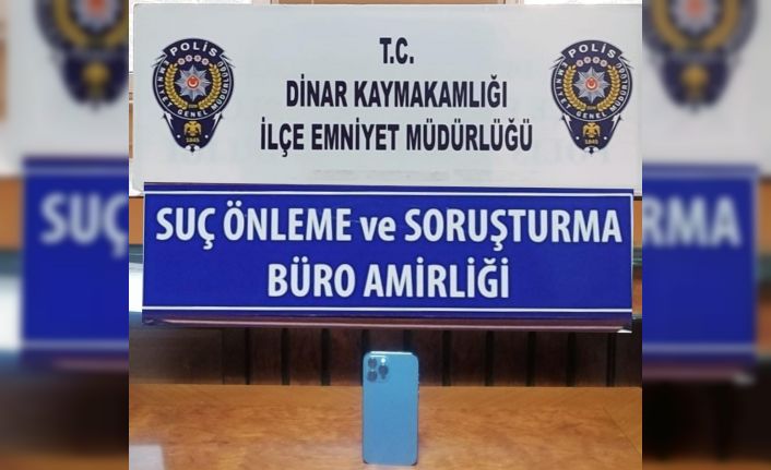 Isparta’da gasp edilen 22 bin TL’lik cep telefonu Dinar’da ele geçirildi