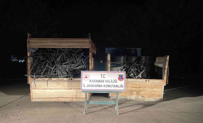 Karaman’da tarladan sulama hortumu çalan şüpheli yakalandı