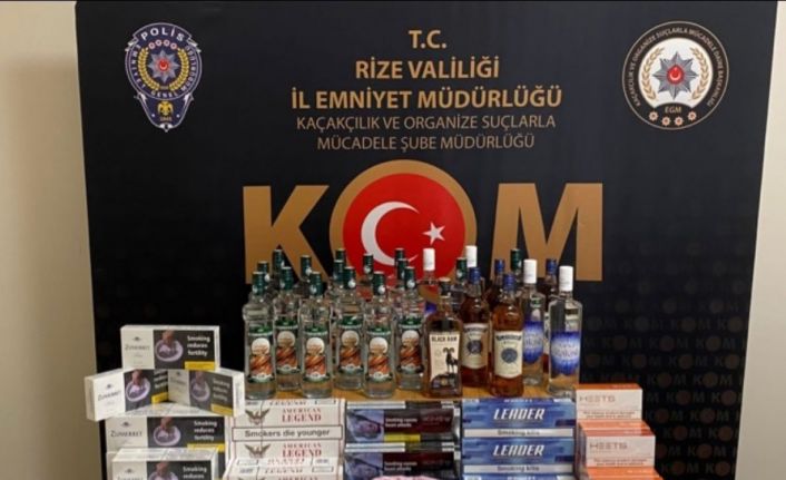 Rize’de sigara ve alkol kaçakçılığı yapan 2 yabancı uyruklu şahıs sınır dışı edildi