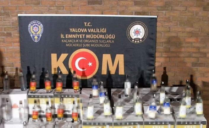 Yalova’da bin 380 şişe kaçak alkol ele geçirildi