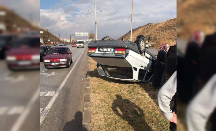 Kontrolden çıkan otomobil devrildi, 1 yaralı