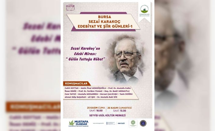 Osmangazi Belediyesi, Sezai Karakoç adına edebiyat ve şiir günleri düzenleniyor