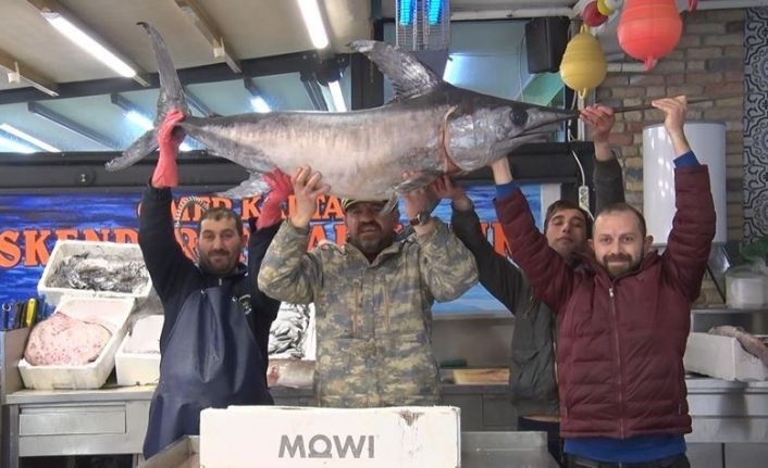 77 kiloluk kılıç balığını sırtladığı görüntüler balıkçıyı fenomen haline getirdi