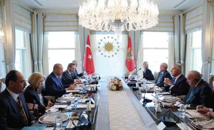 Cumhurbaşkanı Erdoğan ile Karadağ Cumhurbaşkanı Cukanoviç heyetler arası görüşme gerçekleştirdi