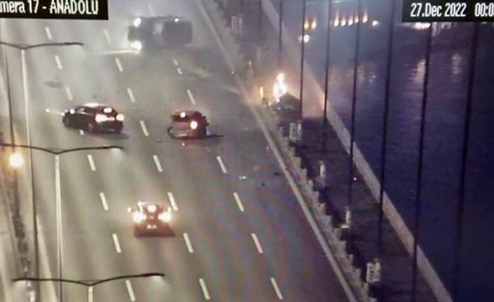 Fatih Sultan Mehmet Köprüsü’ndeki zincirleme trafik kazası kamerada
