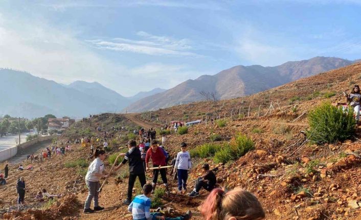 İçmelerli öğrenciler yüzlerce fidanı toprakla buluşturdu