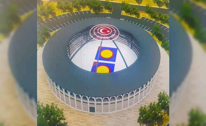 İshakçılar güreş alanına çatı kuruluyor