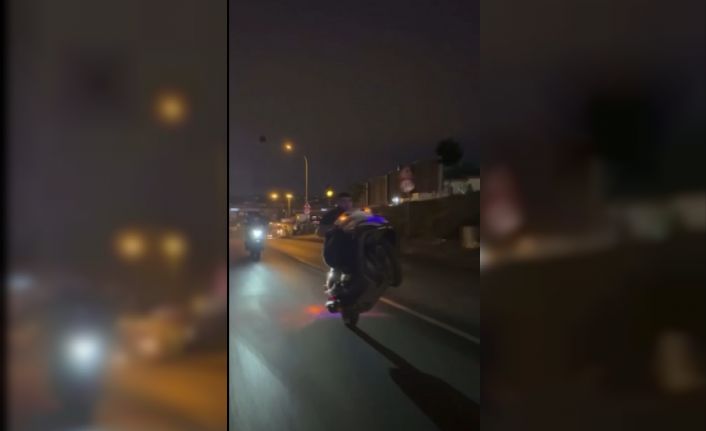 Maltepe’de tek teker üstünde çakarlı yolculuk kamerada