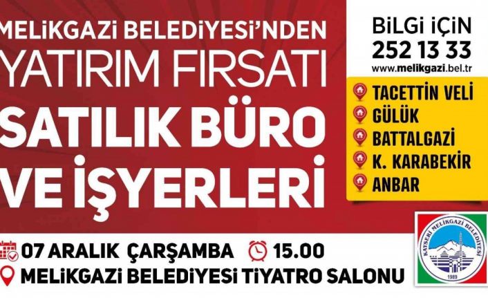 Melikgazi’de 22 adet ofis ve işyeri ihalesi için son 2 gün