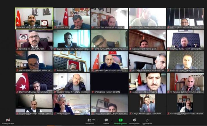 Okul yöneticileriyle çevrimiçi değerlendirme toplantısı yapıldı