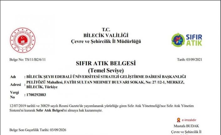 BŞEÜ “Sıfır Atık” çalışmalarını tamamladı