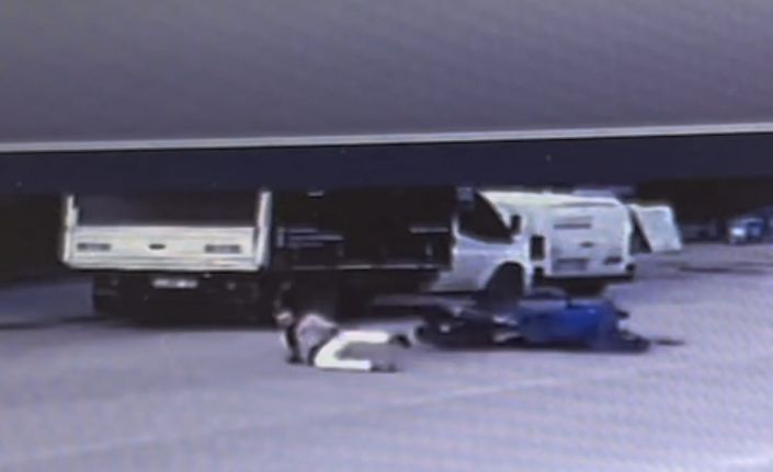 Motosiklet böyle sürüklendi