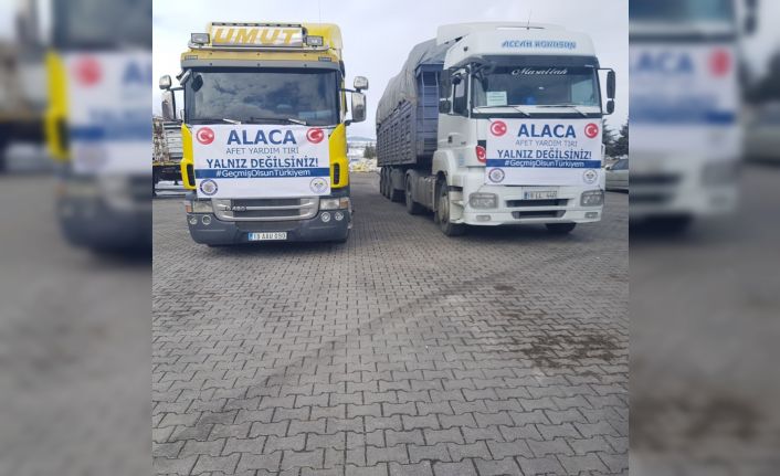 Alaca’dan deprem bölgesine yakacak yardımı