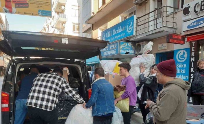 Aydın Ülkü Ocakları 4 tır yardım ve 1128 gençle deprem için çalıştı