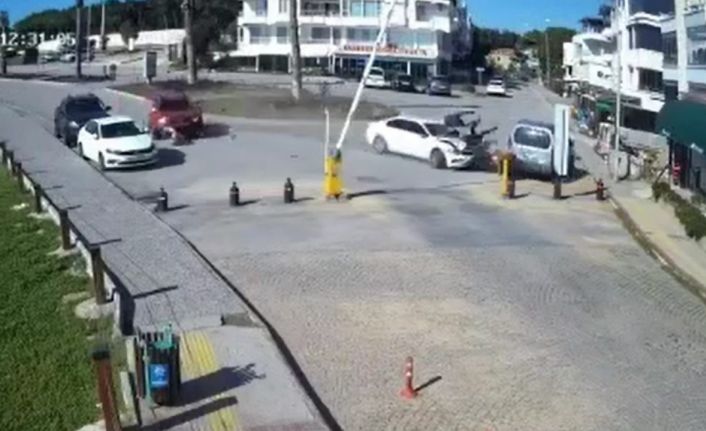 Didim’deki silahlı saldırı sonrası meydana gelen kazanın görüntüleri ortaya çıktı