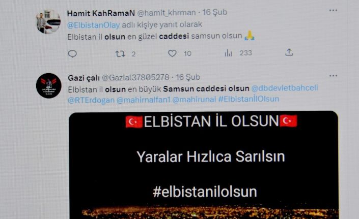 Elbistanlıların talebi: "Elbistan il, caddenin adı ’Samsun’ olsun"