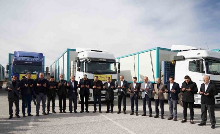 Hatay’daki Konya Konteyner Kenti için 10 tır daha dualarla yola çıktı
