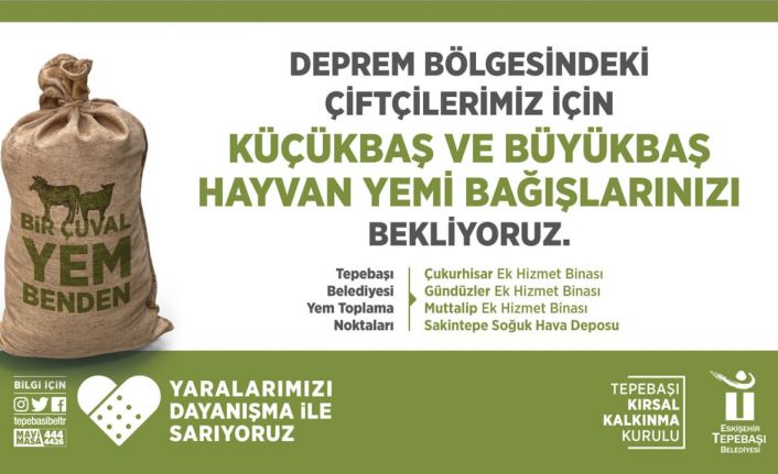 Tepebaşı’ndan ‘bir çuval yem benden’ kampanyası