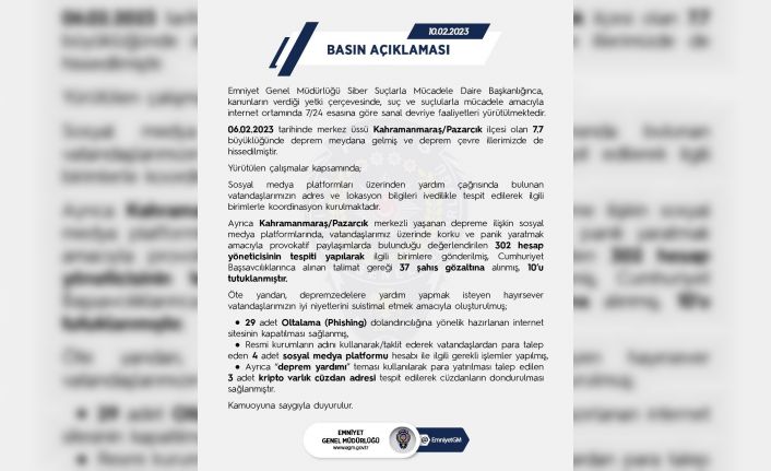 Türk polisi 7 gün 24 saat esasına göre sanal devriyelerini sürdürüyor