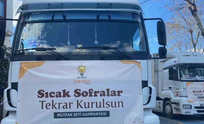 AK Parti Kadın Kolları Başkanlığı’ndan deprem bölgelerine 2 tırlık insani yardım