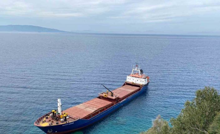 Datça’da kuru yük gemisi karaya oturdu