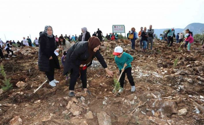 Eşinin anısına fidan diken depremzede; “O gece kıyamet gibi bir şeydi”