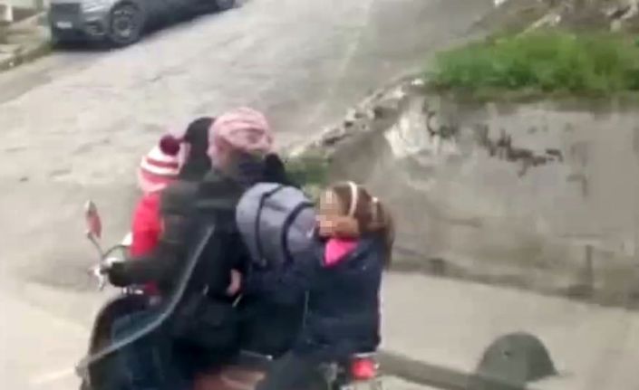 Gaziosmanpaşa’da motosiklet üstünde tehlikeli yolculuk kamerada
