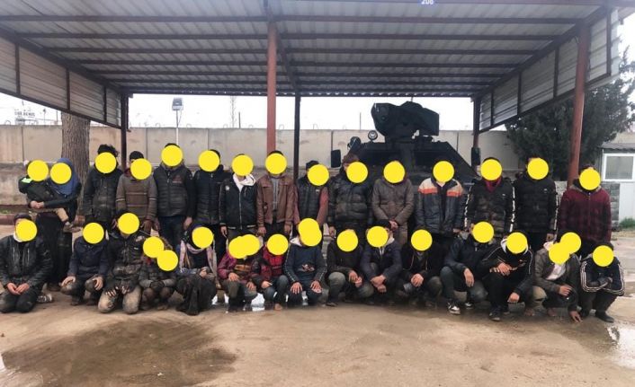 Kilis’te arazide toplu halde dolaşan 30 göçmen yakalandı