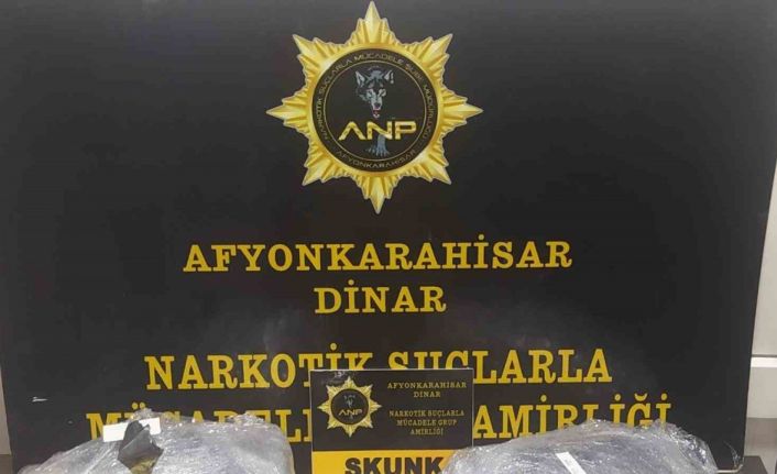 Otomobilde yapılan aramada 2 kilogram 290 gram skunk isimli uyuşturucu le geçirildi